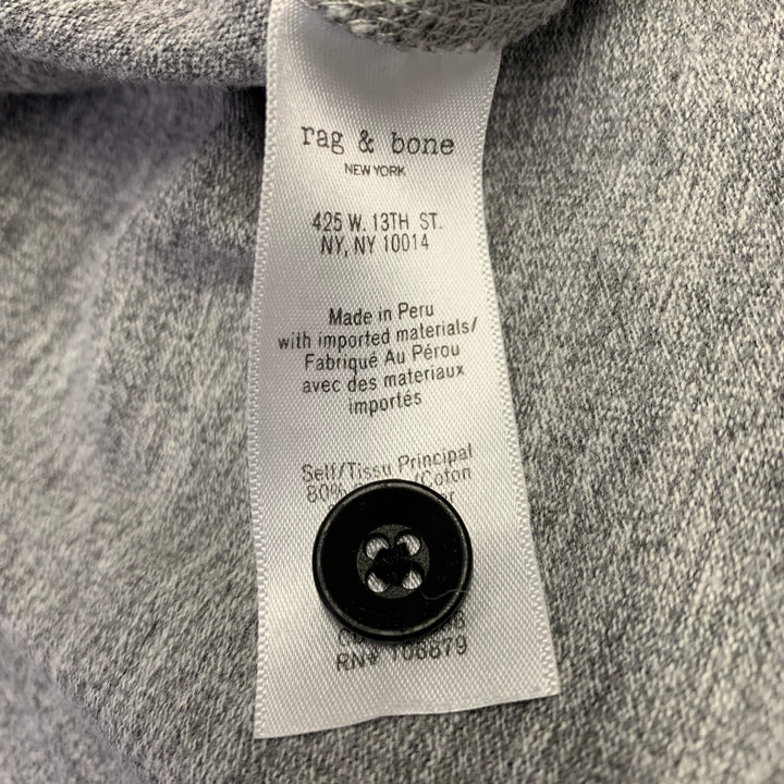 RAG & BONE Size M Grey Heather Cotton Blend Henley T-shirt