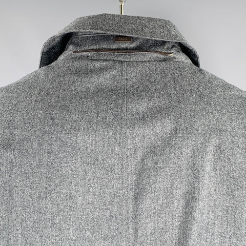 HERNO Taille 46 Manteau en laine gris avec zip et boutons-pression