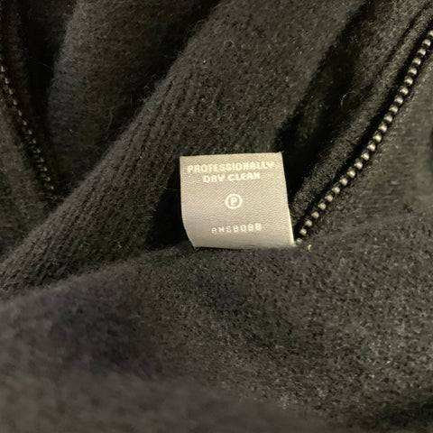 NEIMAN MARCUS Size M Black Cashmere Embellishment Zip Up Cardigan