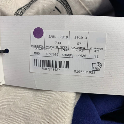 GUCCI 2019 Taille 32 Jogging Décontracté en Viscose et Lin à Rayures Bleues et Rouges