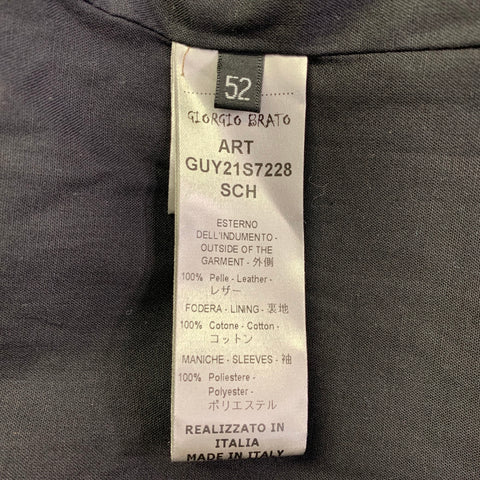 GIORGIO BRATO Size 42 Brown Leather Worker Jacket