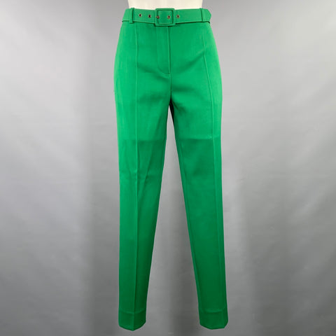 GIVENCHY Size 2 Green Polyester Wool Narrow Leg Dress Pants