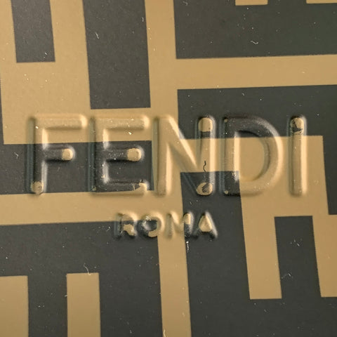 FENDI Size 10 Brown Beige Logo Monogram Acetate Slip On Slide Sandals