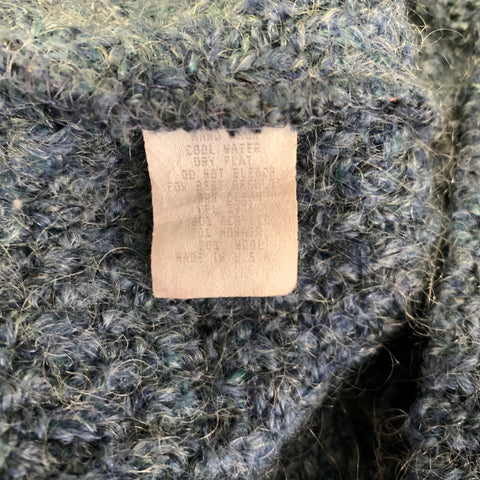 ALPS Size M Blue Light Blue Mohair Blend Cardigan