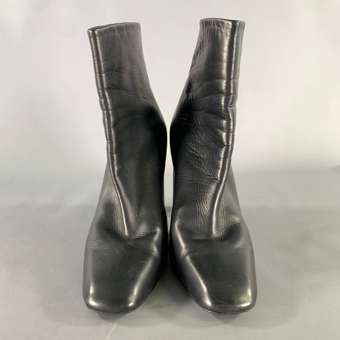 TOM FORD Size 7 Black Leather Solid Zip Up Boots