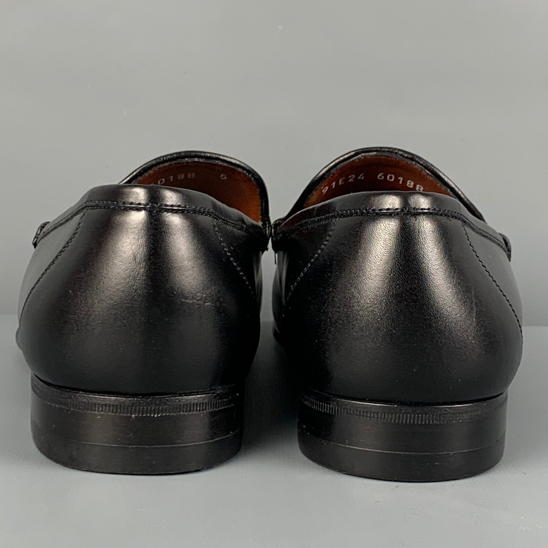 Stacy Adams Mens Size‎ 7.5 7.5M Sabre Black Spiked Studded Slip On Loafers Shoes Mens Black Leather FERRAGAMO Loafers Mens Black Leather  main image 4