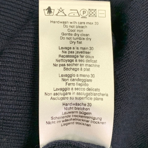 PAUL SMITH Size M Navy Knit Merino Wool V-Neck Pullover