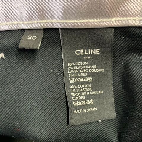 CELINE Size 30 Silver Metallic Cotton Blend Jean Cut Casual Pants