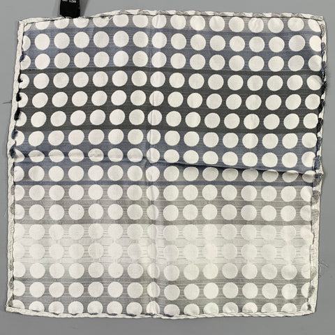 Pochette de costume VINTAGE en soie à cercles gris argent