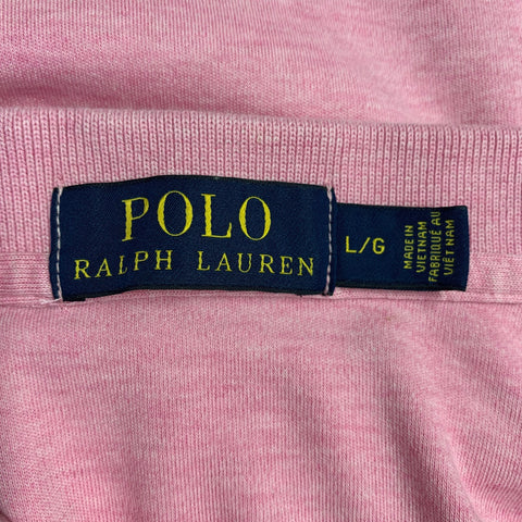POLO by RALPH LAUREN Size L Pink Heather Cotton Half Placket Polo