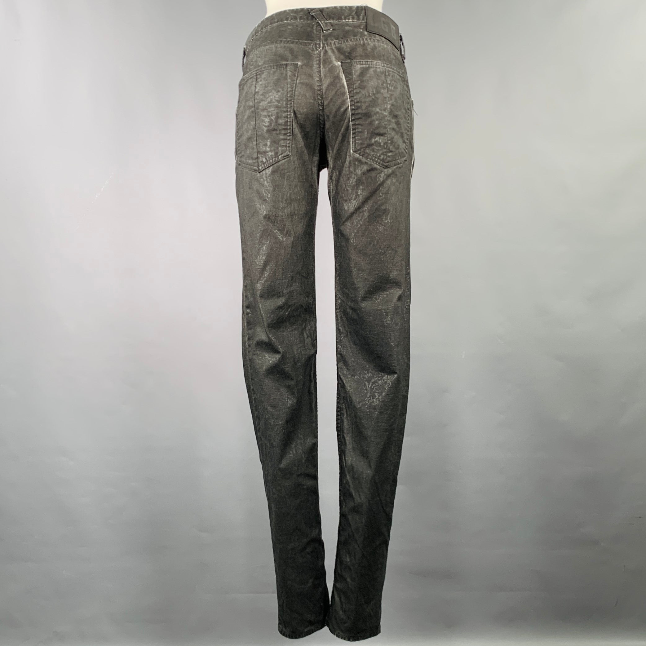 L.G.B Size 29 Grey Charcoal Cotton Blend Distressed Jeans