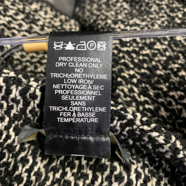 ZAC POSEN Size 6 Black White Cotton Blend Tweed Short Sleeve Skirt Suit