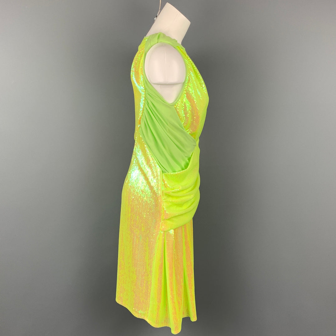SIES MARJAN Size 4 Neon Green Sequin Polyester Cocktail Dress SIES MARJAN Size 4 Neon Green Sequin Polyester Cocktail Dress