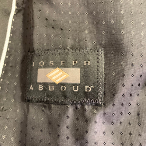 JOSEPH ABBOUD Size 40 Black Burgundy Paisley Cotton Tuxedo Sport Coat