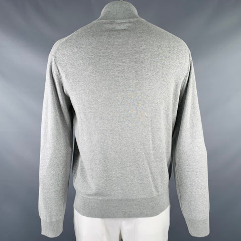 POLO by RALPH LAUREN Size L Grey Heather Cotton 1/4 Zip Pullover