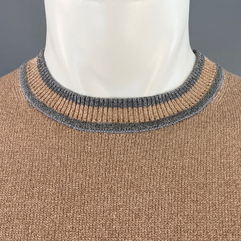 MARC JACOBS Size XS Rose Grey Metallic Viscose Blend Crew Neck Pullover