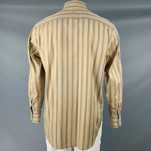 ROBERT GRAHAM Size L Khaki Embroidery Cotton Button Up Long Sleeve Shirt