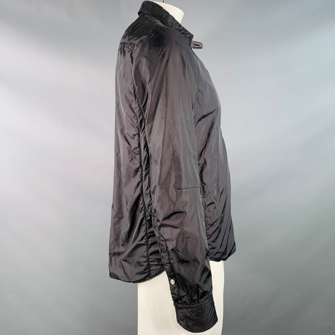 RAG & BONE Size L Black Nylon Pocket Shirt Jacket