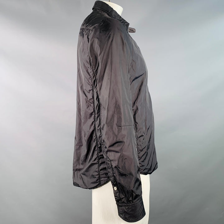 RAG & BONE Size L Black Nylon Pocket Shirt Jacket