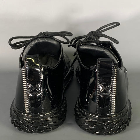 GIUSEPPE ZANOTTI Size 11 Black Leather Low Top Sneakers