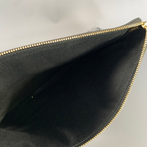 ALICE D MILANO Black Shearling Leather Clutch Bag