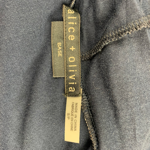 ALICE + OLIVIA Base Taille S Navy Jersey Lyocell Wrap Around Cardigan