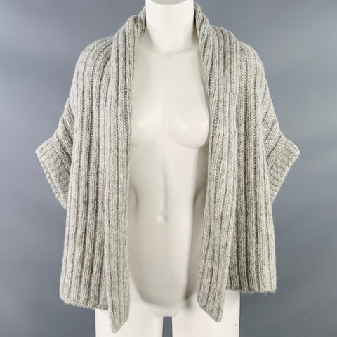 JARBO Size 0 Heather Grey Alpaca Blend Sleeveless Open Front Cardigan