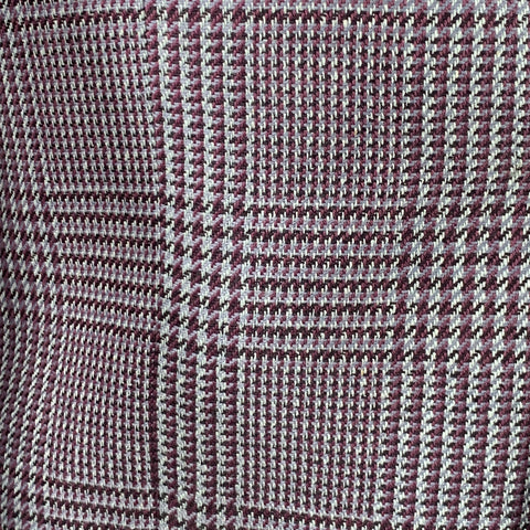 ETRO Size 40 Grey Burgundy Glenplaid Silk Cotton Slim Fit Peak Lapel Sport Coat