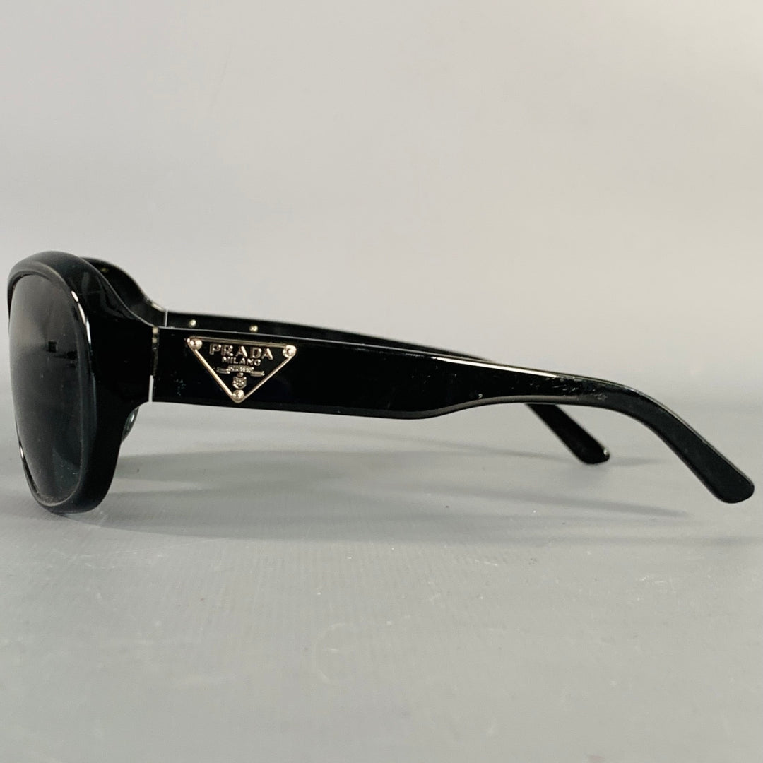 PRADA Black Acetate Square Sunglasses