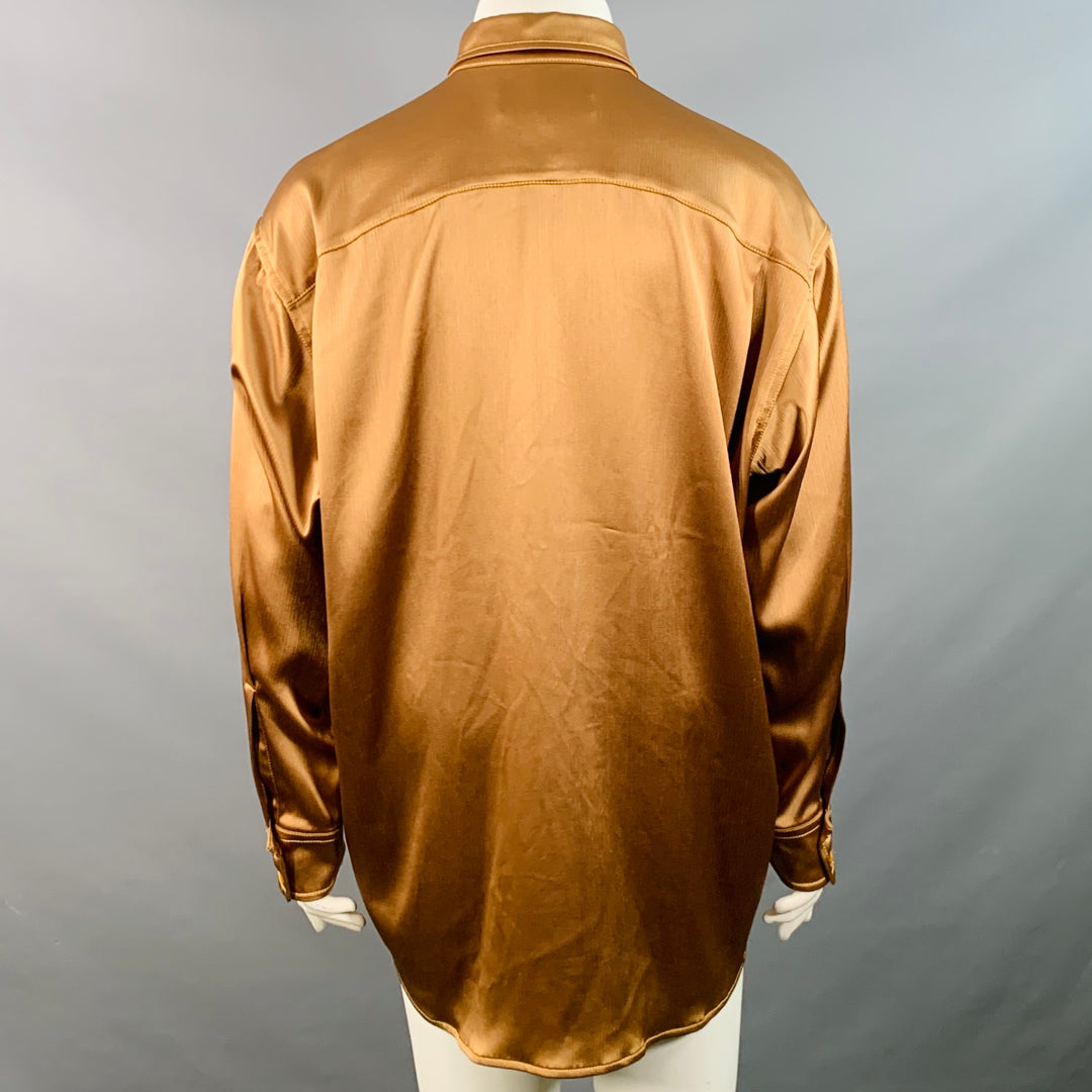 SIES MARJAN Size M/L Gold Viscose Blend Button Down Collar Shirt