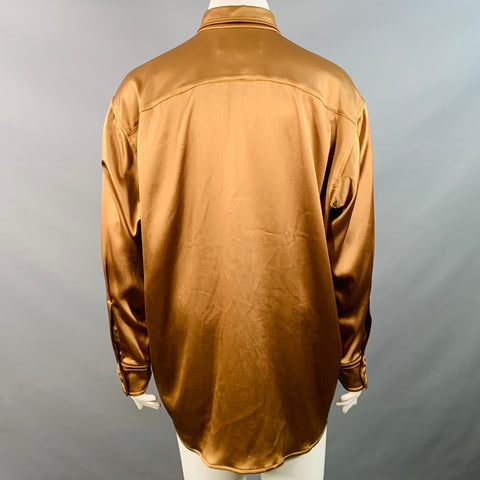 SIES MARJAN Size M/L Gold Viscose Blend Button Down Collar Shirt