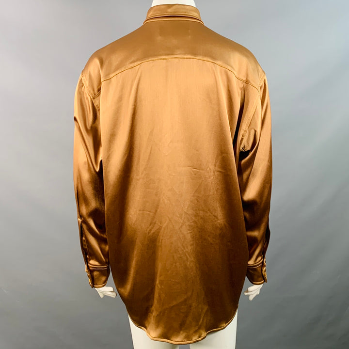 SIES MARJAN Size M/L Gold Viscose Blend Button Down Collar Shirt