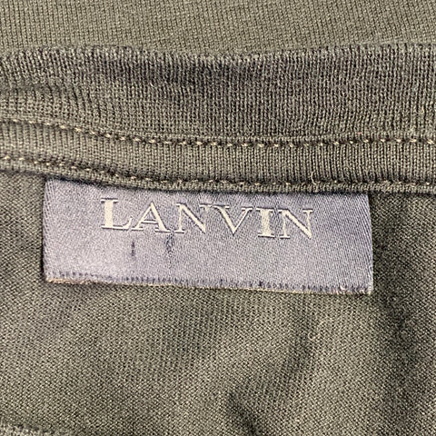 LANVIN Size XXXL Black White Line Drawing Cotton Crew Neck T-shirt