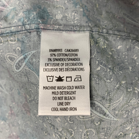 ROBERT GRAHAM Size XXL Navy Multi-Color Paisley Cotton Blend Short Sleeve Shirt
