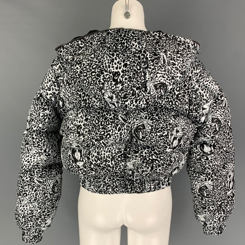 MARCELL VON BERLIN Size 4 Black White Polyester Animal Cropped Jacket