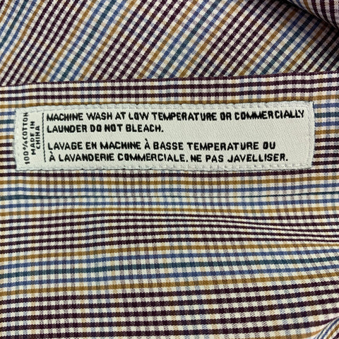 LORENZO UOMO Size XL Multi Color Checkered Cotton Long Sleeve Shirt