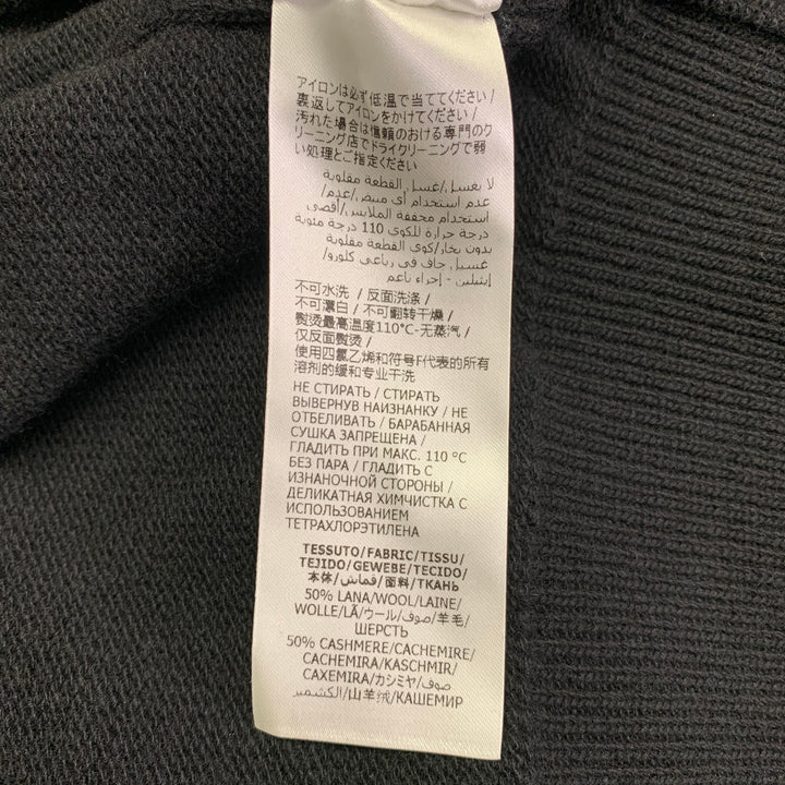 ALEXANDER MCQUEEN Size M Black Wool Cashmere Zip Up Cardigan