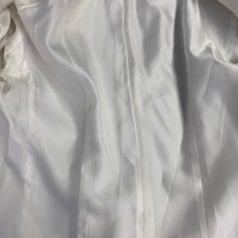 ROTATE Size 10 White Polyester Wool Double Breasted Notch Lapel Jacket