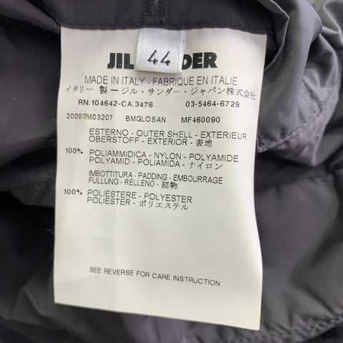 JIL SANDER Size 34 Grey Herringbone Polyamide Hidden Snaps Coat