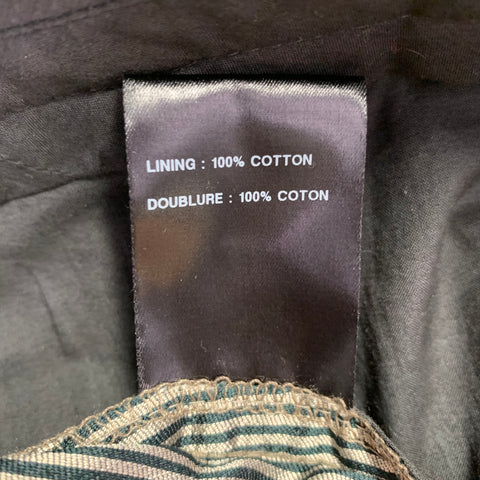 DRIES VAN NOTEN Size 31 Black Silver Stripe Silk Flat Front Dress Pants