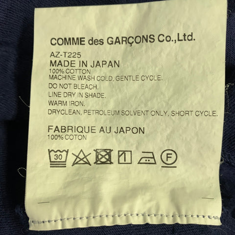 COMME des GARCONS PLAY Size L Navy Red Jersey Applique T-Shirt