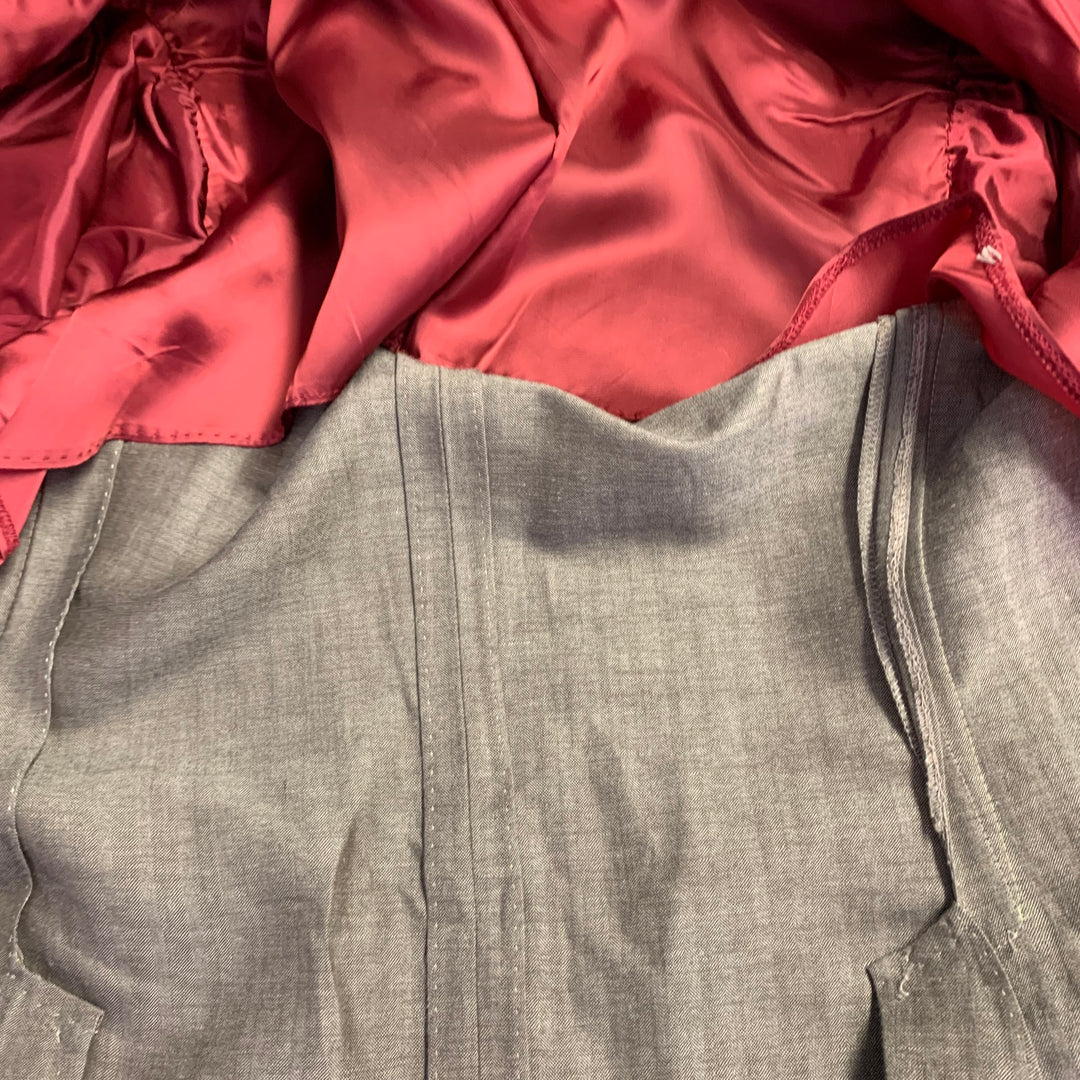 BRUNELLO CUCINELLI Size 38 Brown Herringbone Linen Wool Silk Peak Lapel Suit