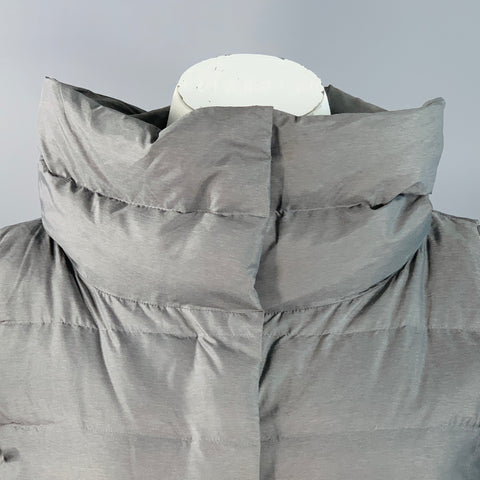 EILEEN FISHER Size XL Grey Nylon Blend Quilted Puffer Vest