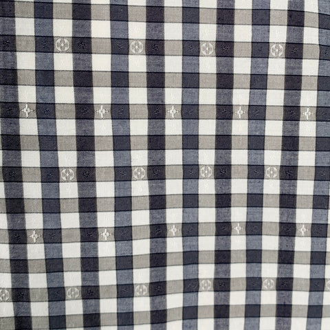 LOUIS VUITTON Size XL Grey White Checkered Cotton Button Up Long Sleeve Shirt