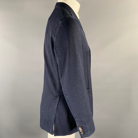BOGLIOLI Chest Size 40 Navy Wool Notch Lapel Sport Coat