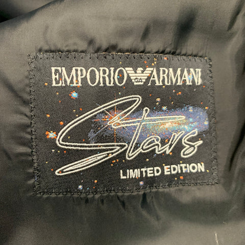 EMPORIO ARMANI SS20 Size 38 Black Multi Color Rhinestone Virgin Wool Tuxedo Jacket