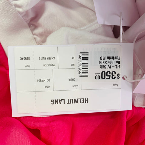 HELMUT LANG Size M Pink Silk Bubble Hem Skirt