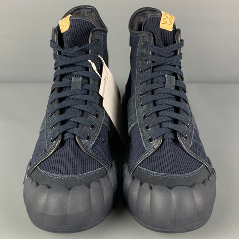 VISVIM Size 10.5 Navy Mixed Material Lanier High-Top Sneakers