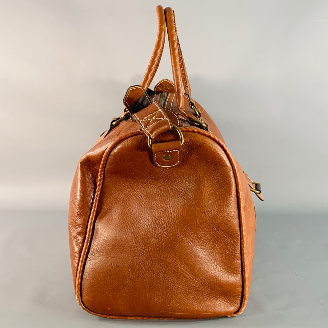 PATRICIA NASH One Size Brown Leather Shoulder Strap Overnight Bag