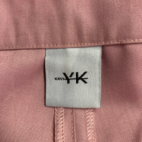 YUSUF KAYI Size L Rose Pink Belted Kimono Shorts Suit